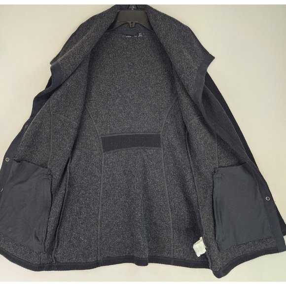 Prana Jacket Womens XSmall Black Charcoal Milana Textured Knit Wool Blend Coat - Picture 3 of 13